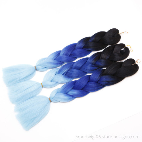 Jumbo Braiding Hair Extensions Straight African Braid Hair Attachment 24 Inch 100g Yaki Ombre Color Braids Synthetic Fiber Hair